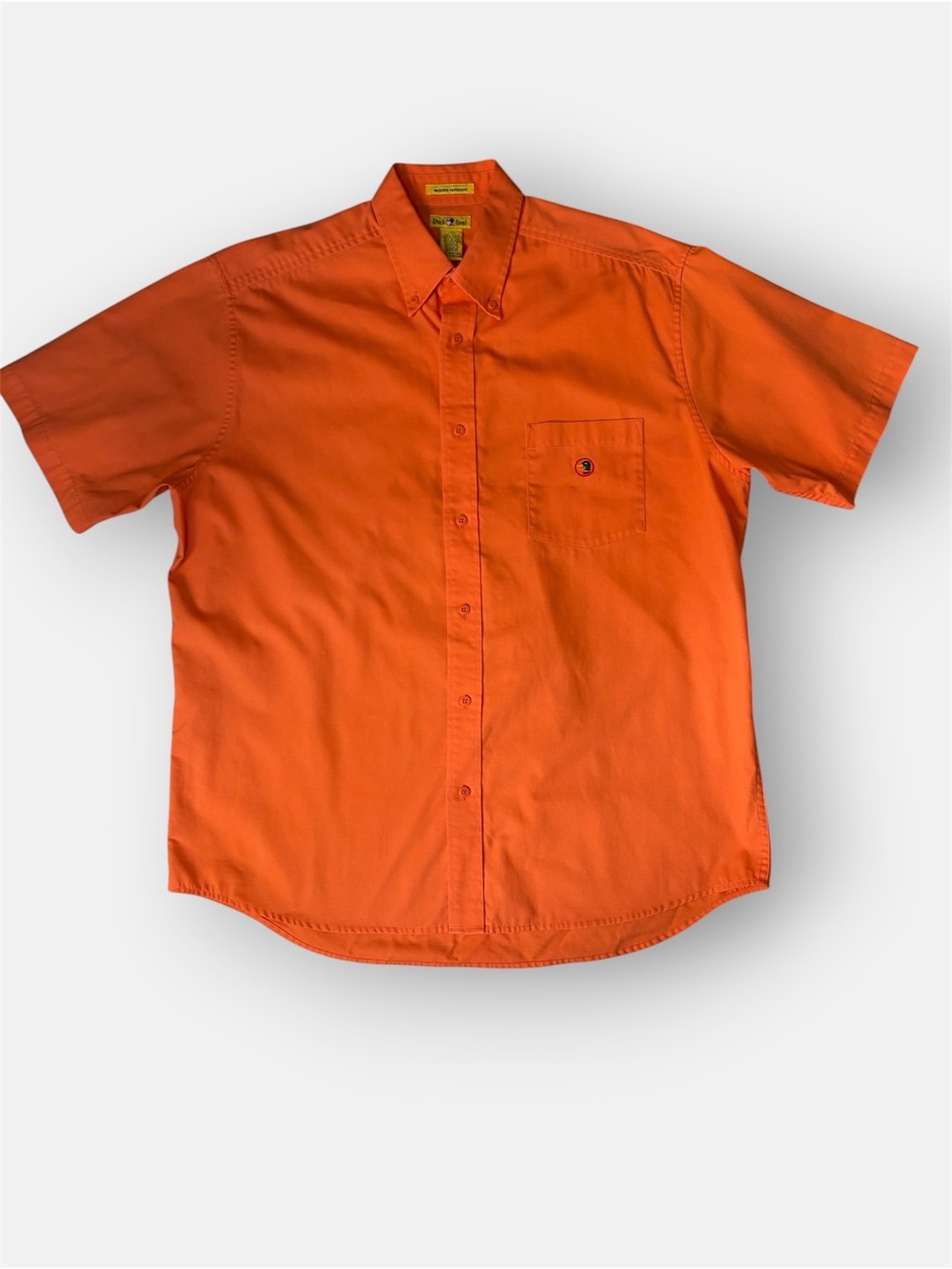 Duck Head Mens Orange Short Sleeve Button Down Shirt Large Wrinkle Resistant